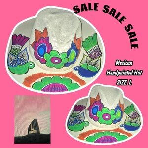 Handpainted Mexican Hat with Colorful Design